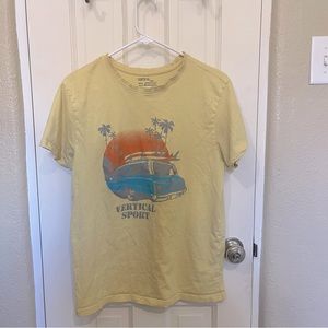 Yellow Vertical Sport graphic tee, size medium